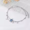 wholesale 925 Sterling Silver Adjustable Ankle Bracelet Wholesale w/Sea Turtle & Shell Charm-0-2