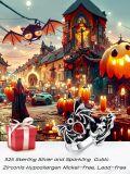 wholesale 925 Sterling Silver Gothic Rings with Simulation Stone Halloween Bat Spider Skull Rings for Women Men Adjustable Jewelry-0-5