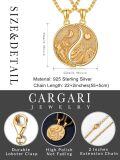 wholesale Gold 925 Sterling Silver Mountain Yin Yang Pendant Couples Necklaces Matching Set-0-1