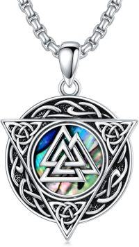 wholesale 925 Sterling Silver Viking Compass Pendant Necklace  for Men - Nordic Talisman Jewelry-04-Viking Valknut Necklace-Viking Valknut Necklace