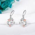 wholesale 925 Sterling Silver Horse Head Flower Drop Earrings for Women Girls  4cm Long-0-1