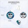 wholesale 925 Sterling Silver Round Crystal Dangle Earring with Raccoon Charm for Women-0-2