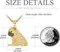 wholesale Gold 925 Sterling Silver Pug Dog Breed CZ Pendant Necklace for Pet Lovers-0-1