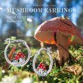 wholesale 925 Sterling Silver Mushroom Frog Huggie Hoop Earrings for Women Girls Minimalist  38mm Diameter-0-5