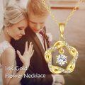 wholesale 14K Gold Infinity Moissanite Heart Pendant Necklace for Women-0-5