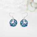 wholesale 925 Sterling Silver Blue Butterfly Dangle Drop Earrings with Crystal Accents and Hook Closure for Women -0-4