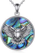 wholesale 925 Sterling Silver Abalone Shell Owl Pendant Necklace for Women - Animal s-0-0