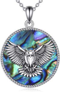 wholesale 925 Sterling Silver Abalone Shell Owl Pendant Necklace for Women - Animal s-owl necklace