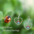 wholesale 925 Sterling Silver Cute Hippo Couple Green Cz Two Tone Drop Earrings-0-1