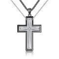 wholesale 925 Sterling Silver Cross Pendant Necklace Wholesale With Clear Stones-0-0
