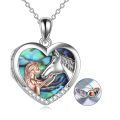 wholesale 925 Sterling Silver Abalone Shell Heart Key Pendant Necklaces for Women Gifts-0-12