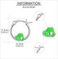 wholesale 925 Sterling Silver Green Frog Hoop Earrings for Girls and Women-0-2