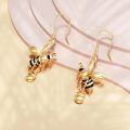 wholesale Gold 925 Sterling Silver Honey Bee Dangle Earrings 3D Insect Jewelry for Women Girls Minimalist Gift -0-1