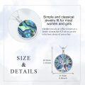 wholesale 925 Sterling Silver Tree of Life Pendant with Abalone Shell and Rose Gold Cat Charm Necklace-0-2