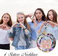 wholesale 925 Sterling Silver Rainbow Crystal Sisters Forever Love Pendant Necklace for Women-0-1