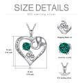wholesale Sterling Silver Birthstone Crystal Mom Necklace Heart Elephant Jewelry Gift-0-3