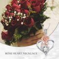 wholesale 925 Sterling Silver with Rose Gold Accents and White Cubic Zirconia Pendant Necklaces for Women-0-5