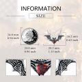 wholesale 925 Sterling Silver Oxidized Gothic Bat Red Heart Crystal Pendant Necklace-0-3