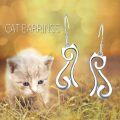 wholesale 925 Sterling Silver Cat Drop Earrings for Women and Girls-0-5