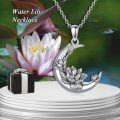 wholesale 925 Sterling Silver & Moonstone Lotus Flower Urn Necklace for Ashes – July Birth Flower Memorial Jewelry-0-3