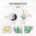 wholesale 925 Sterling Silver Desert Sun Cactus Pendant Necklace Wholesale with Green Enamel and Gold Accents-0-3