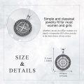 wholesale 925 Sterling Silver Compass Pendant Necklace with Celtic Knot Design and Cubic Zirconia Elements for Women's Fashion Jewelry-0-5