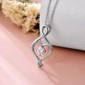 wholesale White Gold Plated 925 Sterling Silver Heart-Shaped Pendant with Cubic Zirconias and Chain for Women's s-0-4