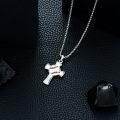 wholesale 925 Sterling Silver Baseball Player Sports Cross Necklace with Philippians 4:13 Pendant for Men-0-3