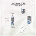 wholesale 925 Sterling Silver Rectangular Raven Owl Pendant with Moonstone and Abalone Shell Necklace-0-2
