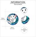 wholesale 925 Sterling Silver Blue Crystal Axolotl Stud Earrings for Women Girls Gifts Jewelry 4g-0-2