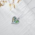 TOUPOP Sterling Silver Abalone Shell I Love You Forever Heart Mom Necklace-0-4