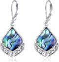 wholesale 925 Sterling Silver Abalone Shell Teardrop Filigree Drop Earrings for Women-0-0