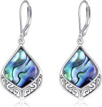 wholesale 925 Sterling Silver Abalone Shell Teardrop Filigree Drop Earrings for Women-A-Filigree Dangle Earrings