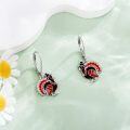 wholesale 925 Sterling Silver Thanksgiving Turkey Drop Earrings with Enamel and Crystal Accents-0-3