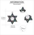 wholesale 925 Sterling Silver Black & Mother-of-Pearl Star of David Pendant Necklace Judaica Christian Gifts for Her-0-4