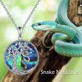 wholesale Sterling Silver Crystal Abalone Shell Animal Pendant Tree of Life Necklace-0-47