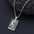 wholesale 925 Sterling Silver The Moon Tarot Pendant Necklace  for Women Men Gifts Jewelry-0-5