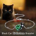 wholesale 14K Gold Pink Crystal Black Cat Pendant Necklace for Women Cats Lover-0-327