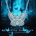 wholesale 925 Sterling Silver Blue Opal Butterfly Pendant Necklace Elegant Charm s for Her-0-4