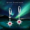 wholesale 925 Sterling Silver Gold-Plated Moonstone & Opal Starburst Leverback Drop Earrings-0-47
