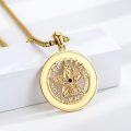 wholesale Gold 925 Sterling Silver Pentagram Necklace with Black Stone and Compass Design - 24K Gold Plated Jewelry for Women & Men-0-4