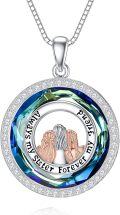 wholesale TOUPOP Sister Gifts From Sister 925 Sterling Silver Sisters Necklace With Crystal, Always My Sister Forever My Friend Sister Birthday Gift Jewelry For Sister Women Birthday -0-0