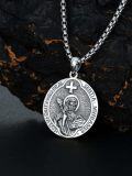 wholesale Patron Saint Necklace S925 Sterling Silver Four Way Cross Necklace St Michael/st Christopher/st Benedict/st Joseph/st Francis Pendant, Religious Protection Necklace For Men Women Birthday Father's Day Anniversary -0-4