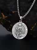TOUPOP Sterling Silver Four Way Cross St Michael St Christopher St Benedict St Joseph St Francis Pendant Necklace-0-4