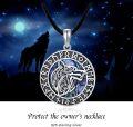wholesale 925 Sterling Silver Abalone Shell Viking Wolf Pendant Necklace for Men & Women-0-5