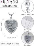 wholesale 925 Sterling Silver Heart Saint Necklace with Angel Amulet Medal Jewelry for Women (with Gift)-0-1