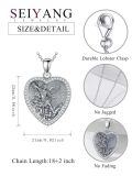wholesale 925 Sterling Silver Saint Michael Archangel Heart Pendant Necklace With Cubic Zirconia For Women-0-1