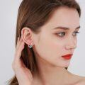 wholesale 925 Sterling Silver Oxidized Turquoise Feather Hoop Earrings For Women-0-1