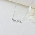 wholesale S925 Sterling Silver Diamond Heart Necklace, 4 Tiny Hearts, Handcrafted Inlaid, Sparkling Gift for Her, 10mm, 30mm, 2.83g-0-4