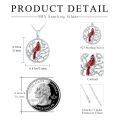 wholesale 925 Sterling Silver Cardinal Bird Necklace Pendant Tree-0-2